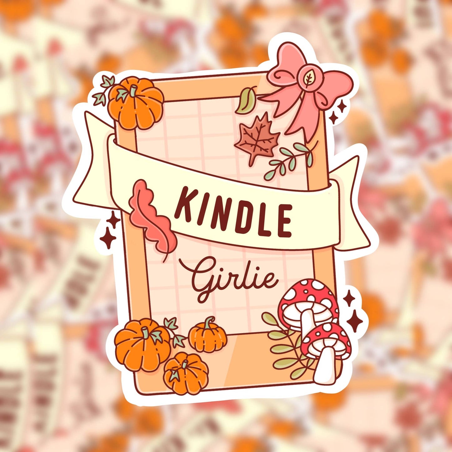 Kindle Girl Fall Sticker, Kindle Girl Sticker, Kindle Sticke