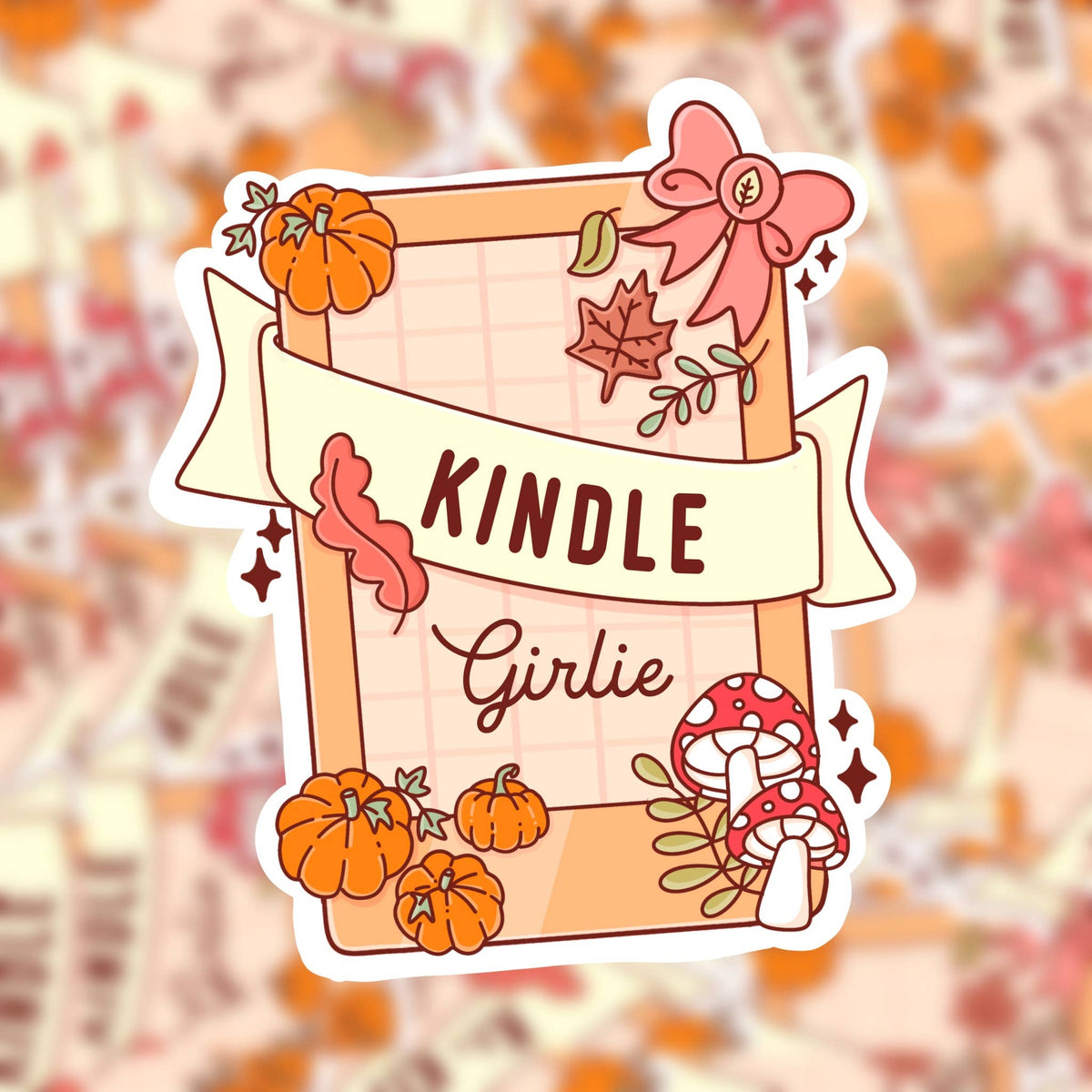 Kindle Girl Fall Sticker, Kindle Girl Sticker, Kindle Sticke