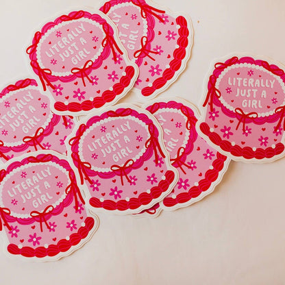 Vinyl Decal Literally Just a Girl Cake
