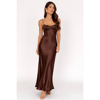 Brown Satin Dress