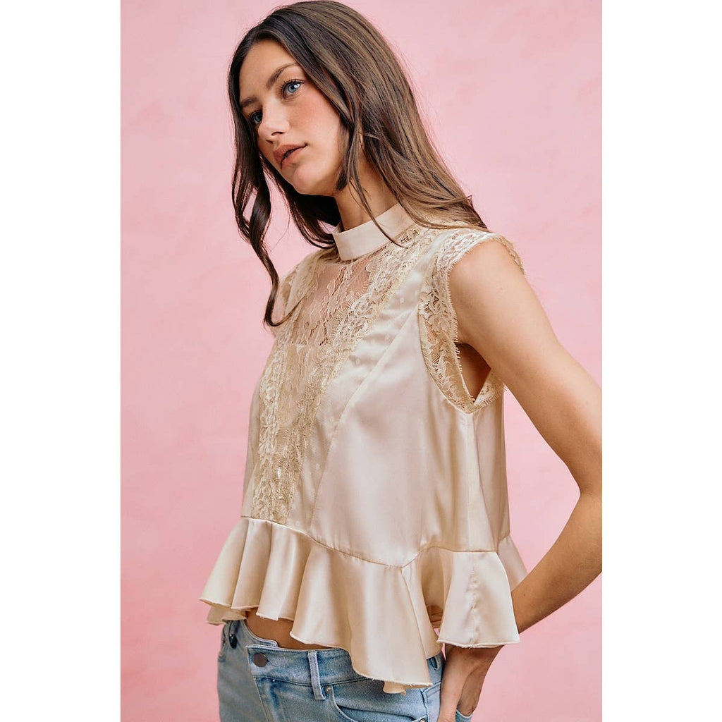 Satin Lace Top