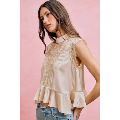 Satin Lace Top