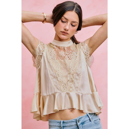 Satin Lace Top