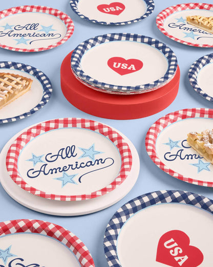 All American Plates - 24 paper plates