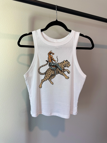 Cowboy Jaguar Cropped Tank