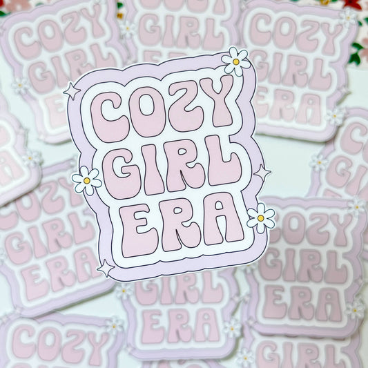 Cozy Girl Sticker, Aesthetic Retro Sticker, Preppy Coquette