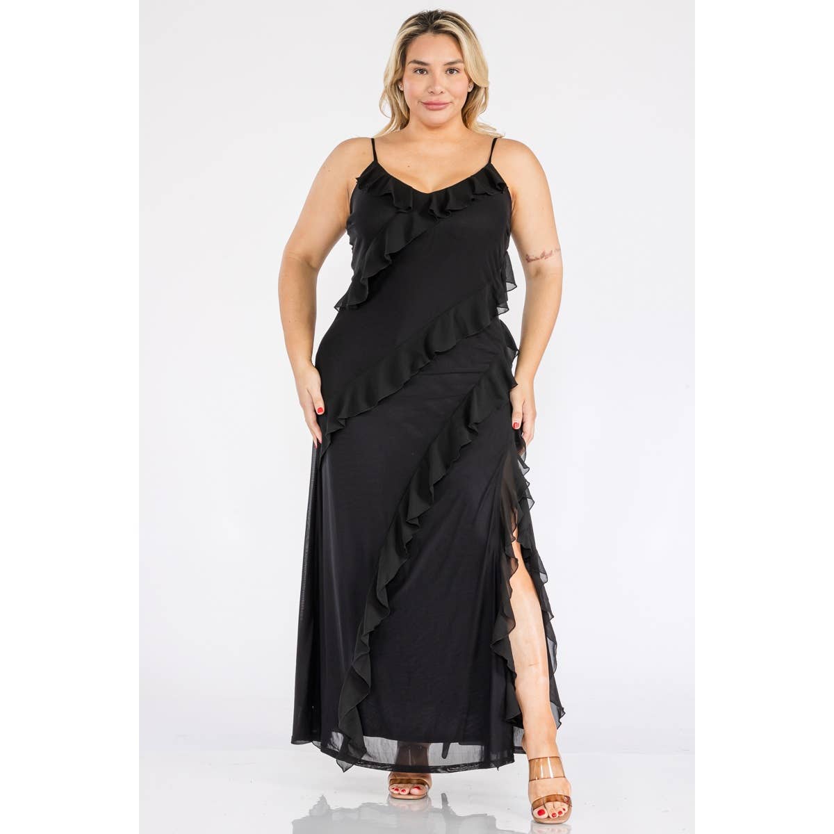 Queen Mesh Ruffle Dress