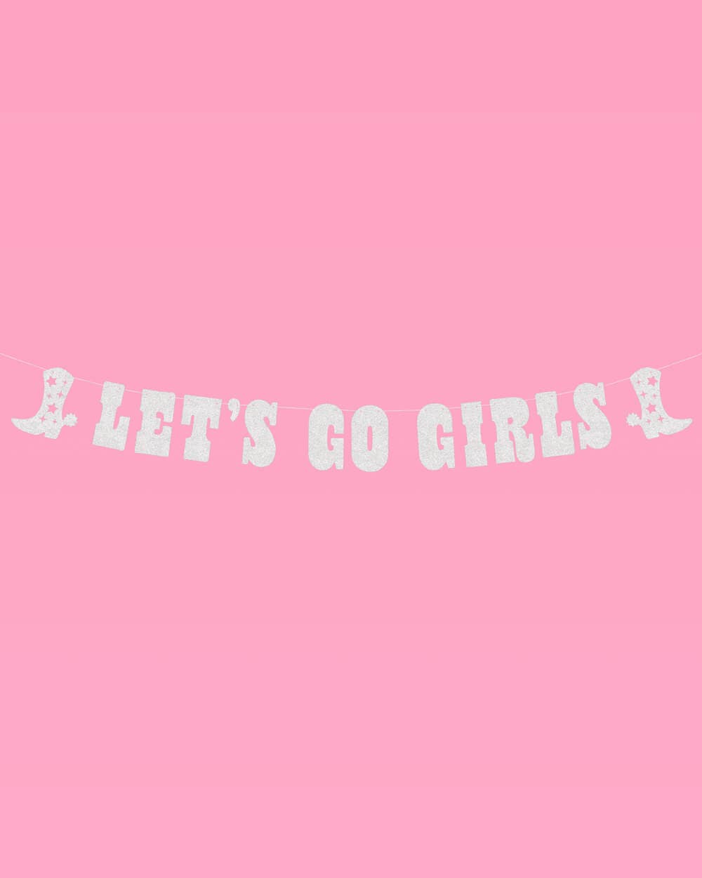 Rodeo Let's Go Girls Glitter Banner
