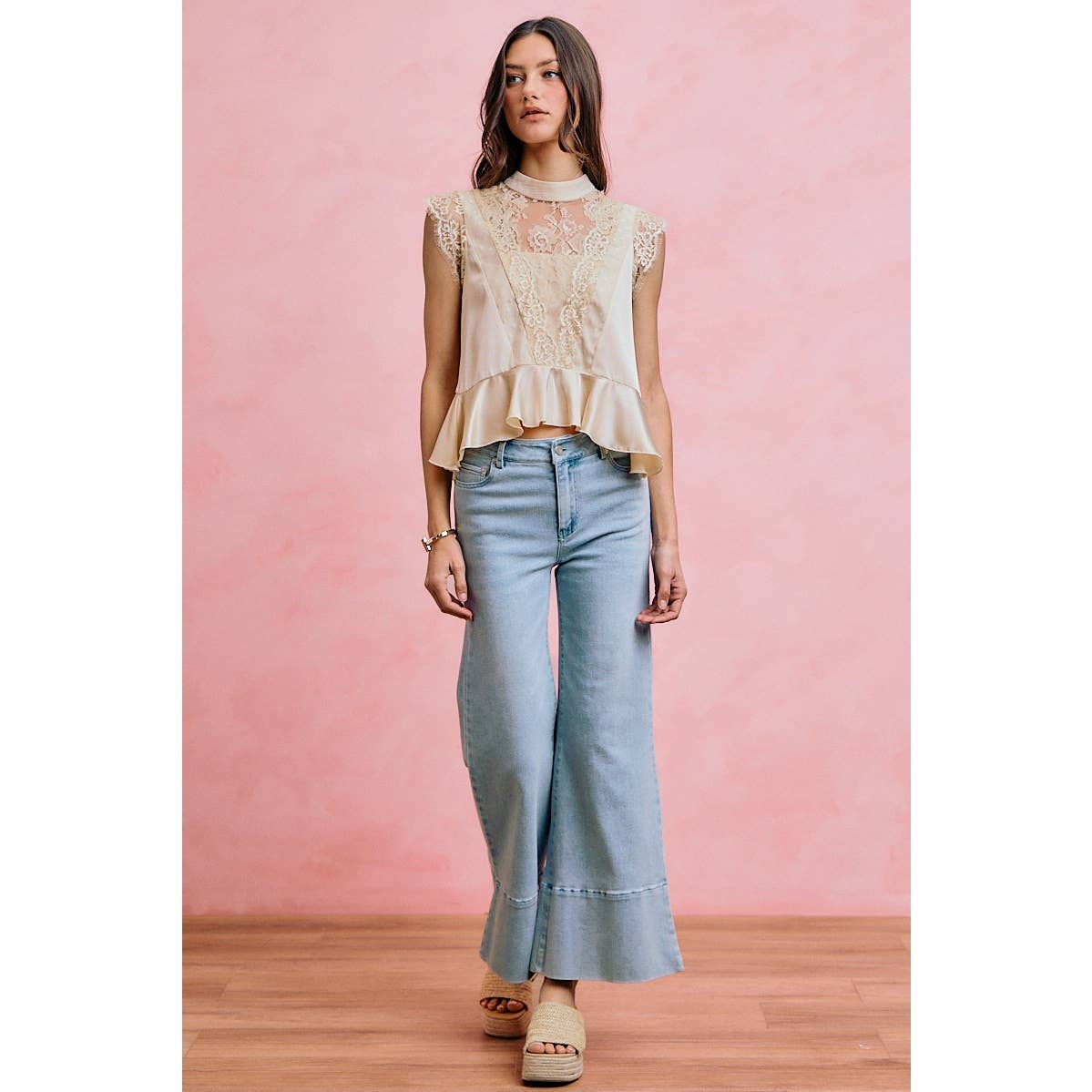 Satin Lace Top