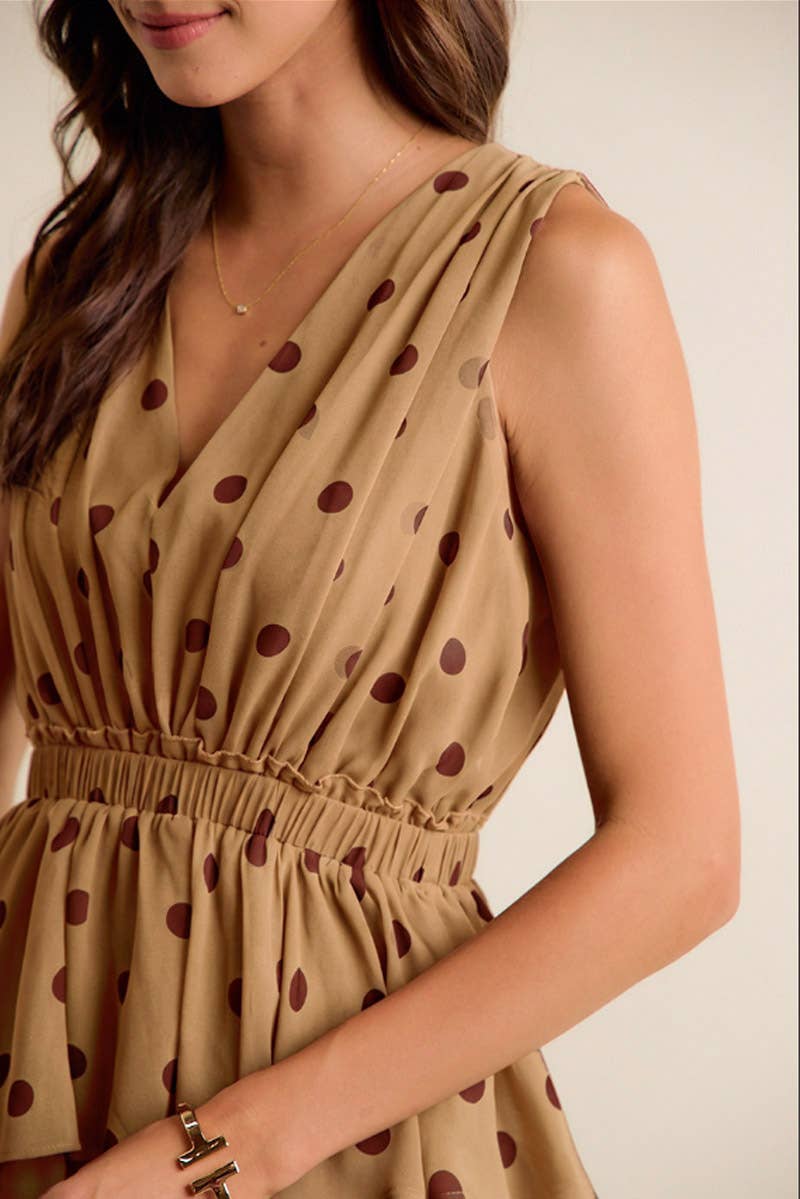 Brown & Pink Dots Dress