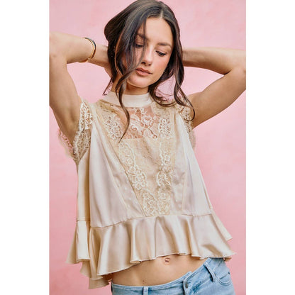 Satin Lace Top
