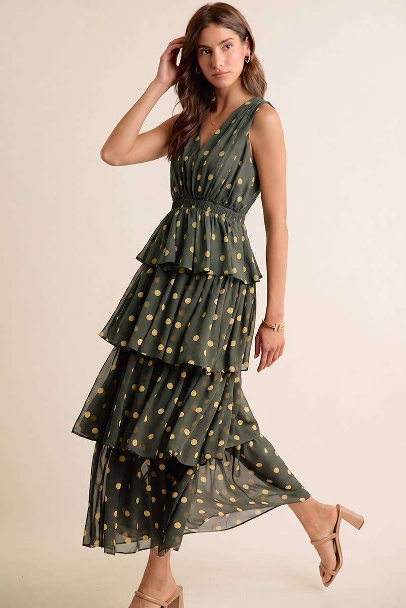 Brown & Pink Dots Dress