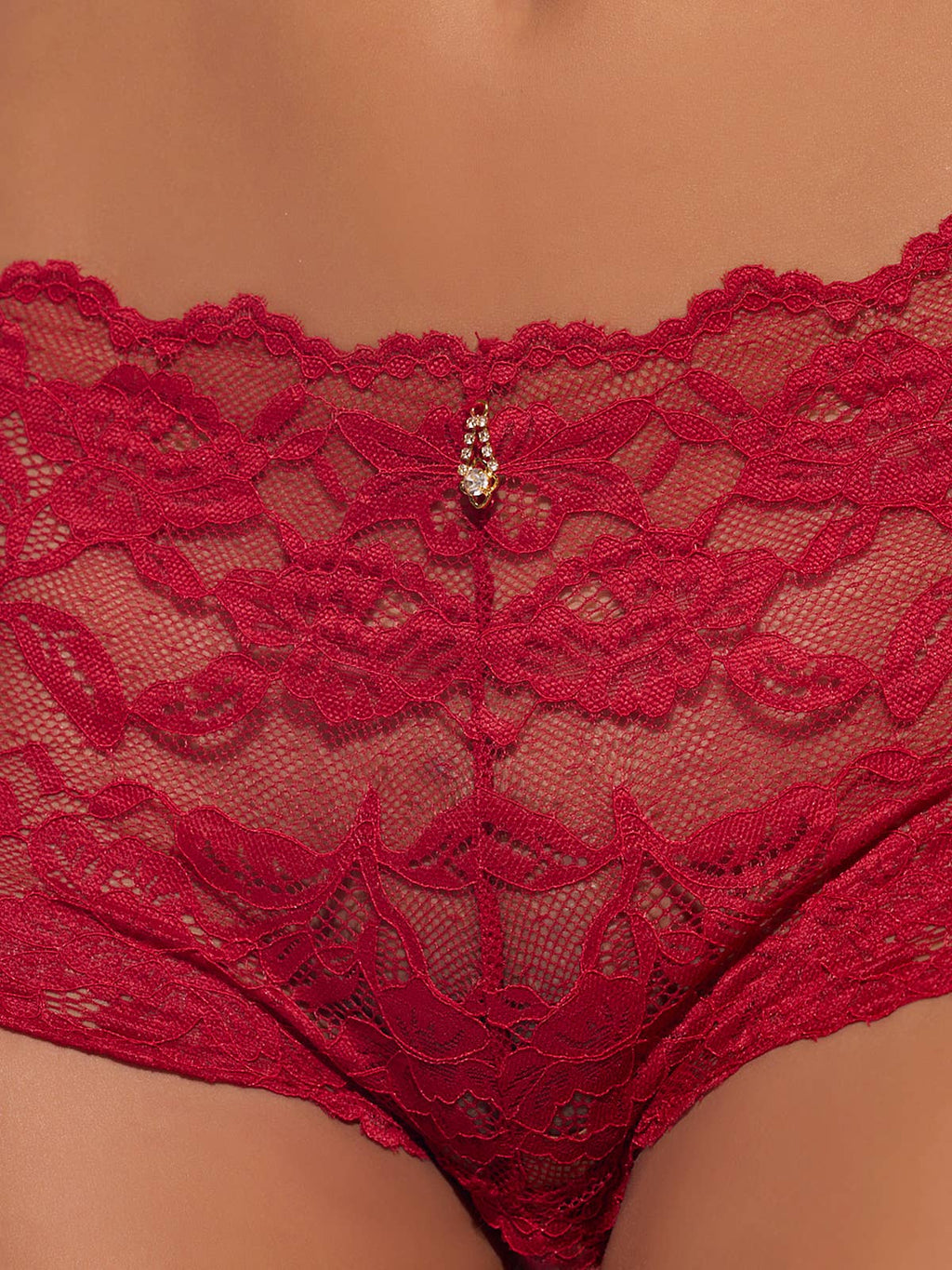 Lace Crotchless Cheekster