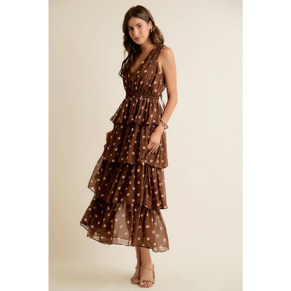 Brown & Pink Dots Dress