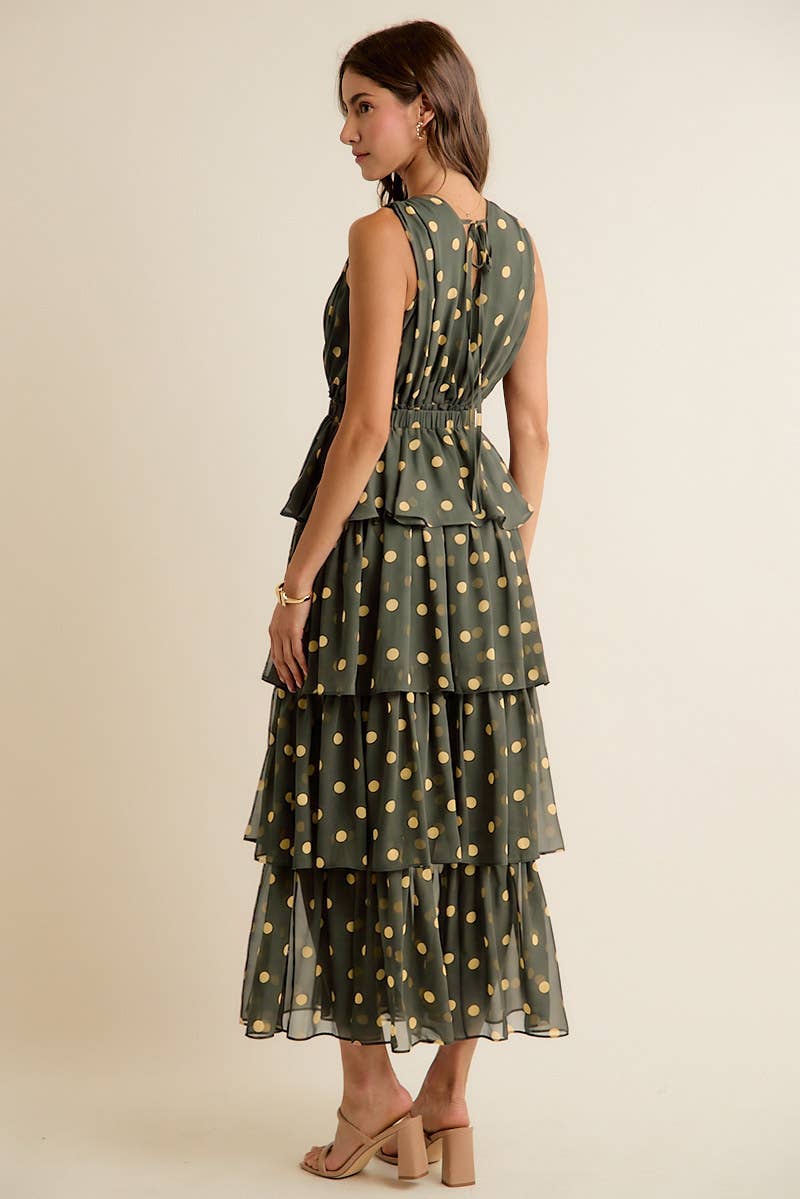 Brown & Pink Dots Dress