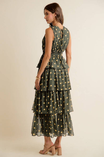 Brown & Pink Dots Dress