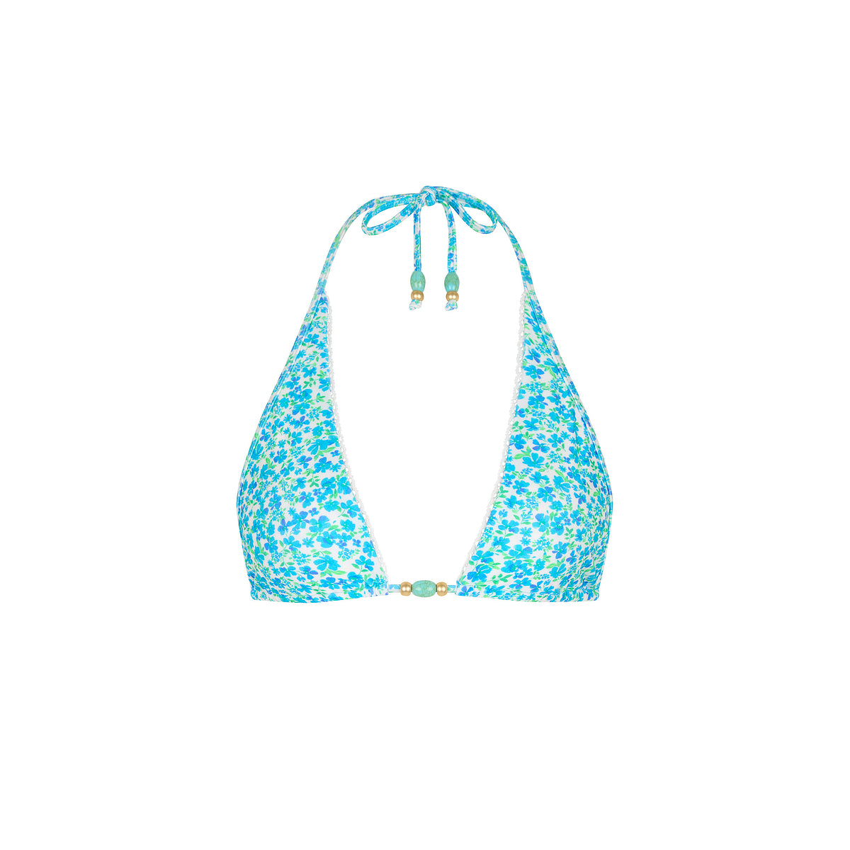 Decorative Bind Halter Bikini Top - Ocean Aura