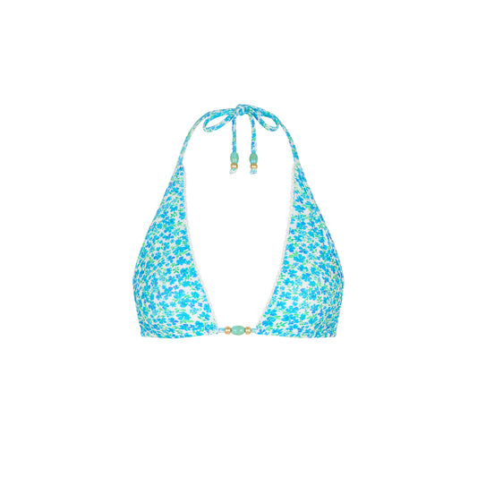 Decorative Bind Halter Bikini Top - Ocean Aura