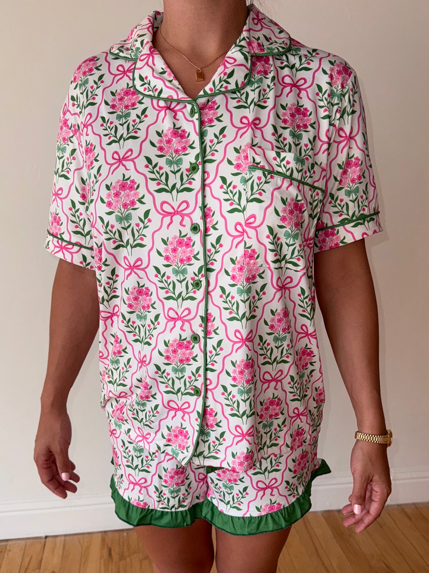 Botanical Garden Ruffle Pajama Set