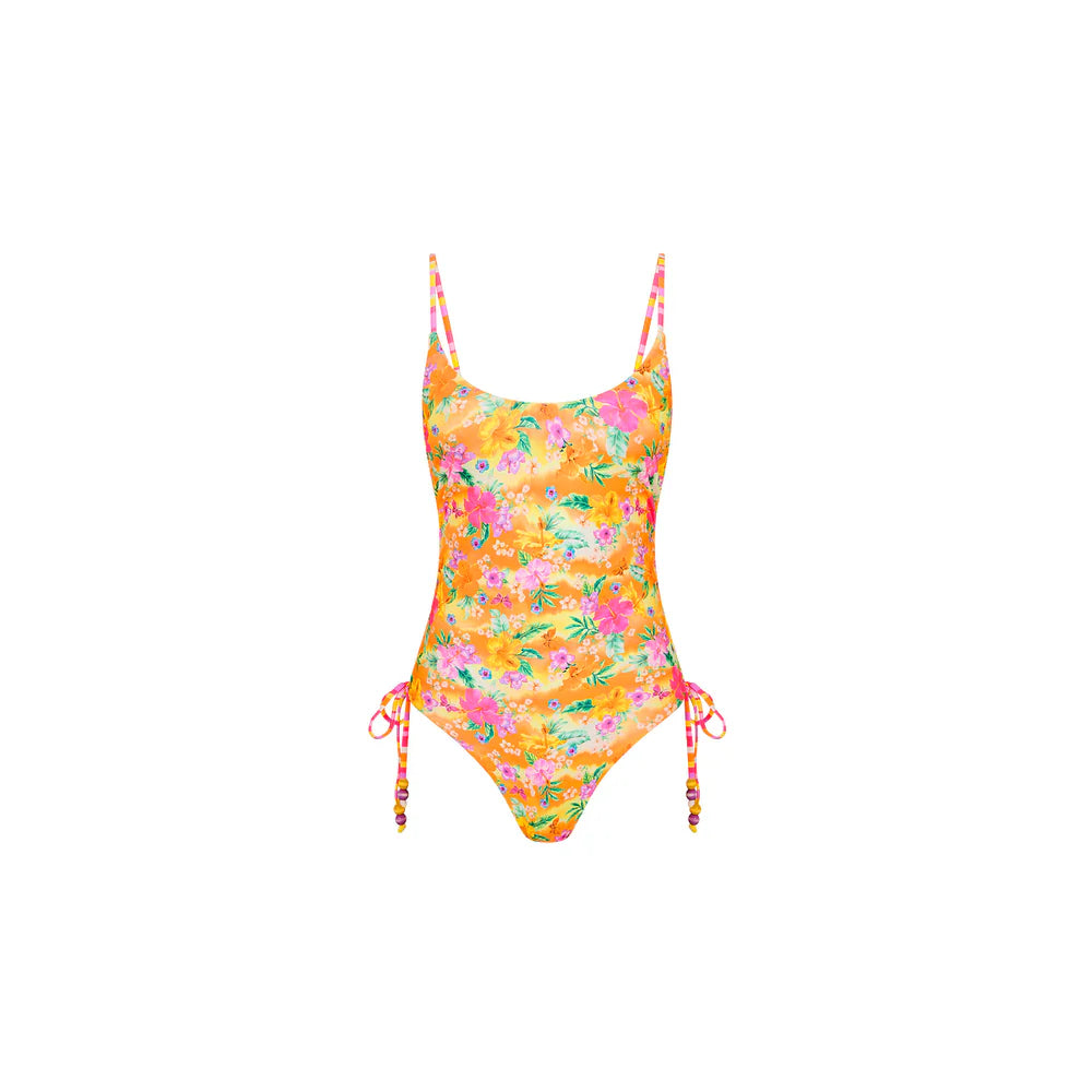 Ruched Tie Side Cheeky One Piece