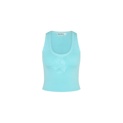 Blue Flower Crop Top