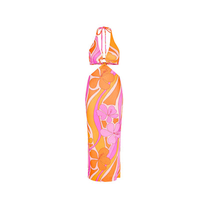 Mesh Ring Maxi Dress