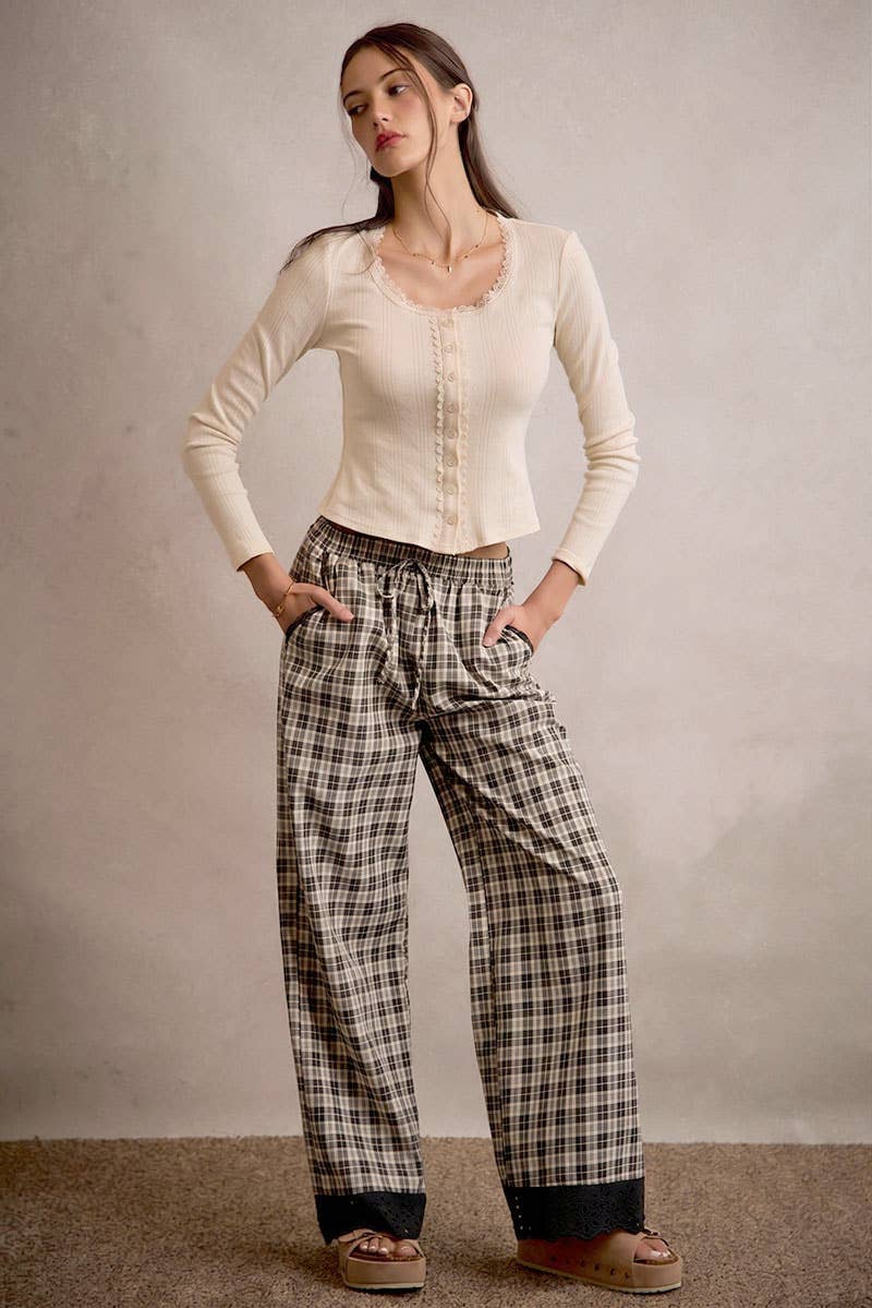 Plaid Pants Brown