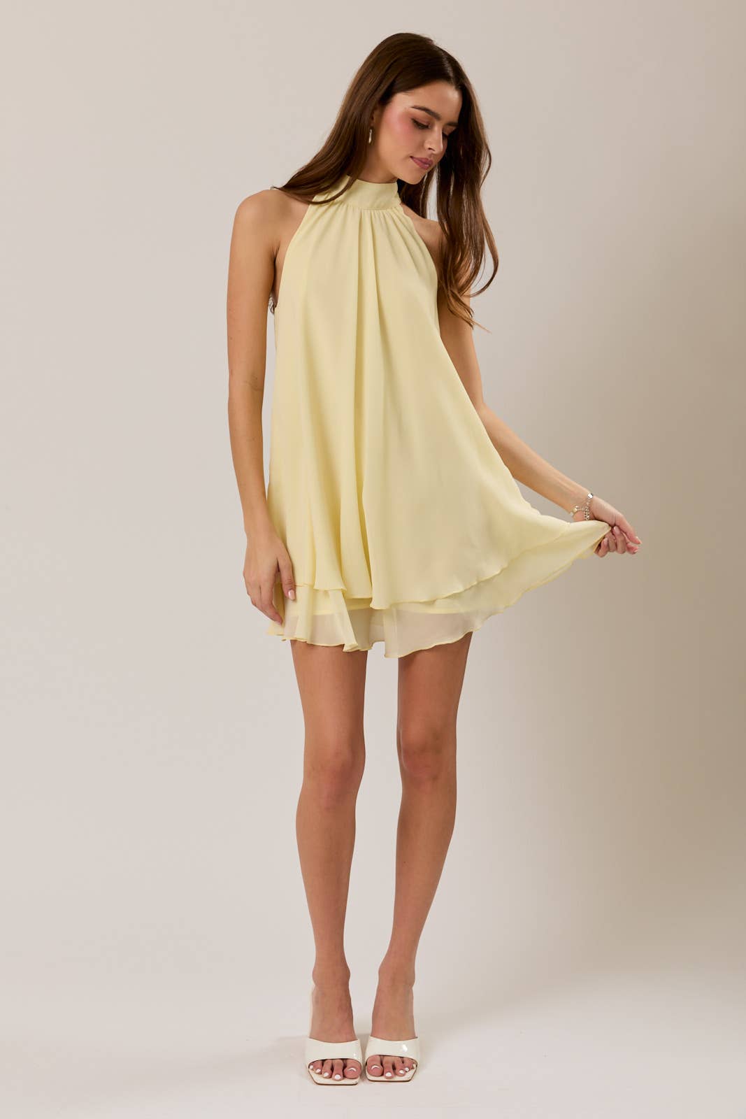 Butter Yellow Ruffle Dress