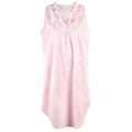 Pink Seersucker ~ Sleeveless Ruffled Nightgown