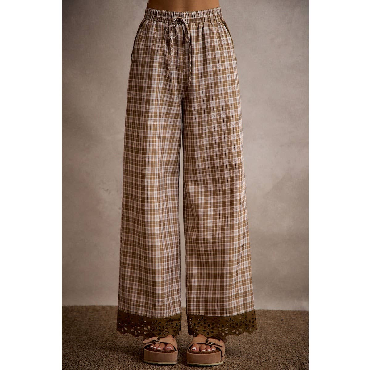 Plaid Pants Brown