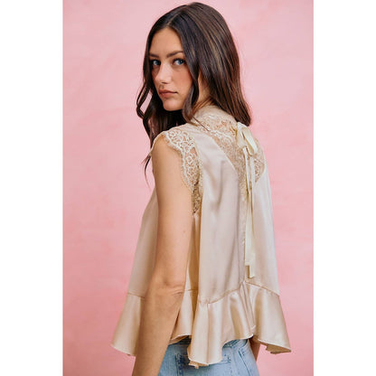 Satin Lace Top