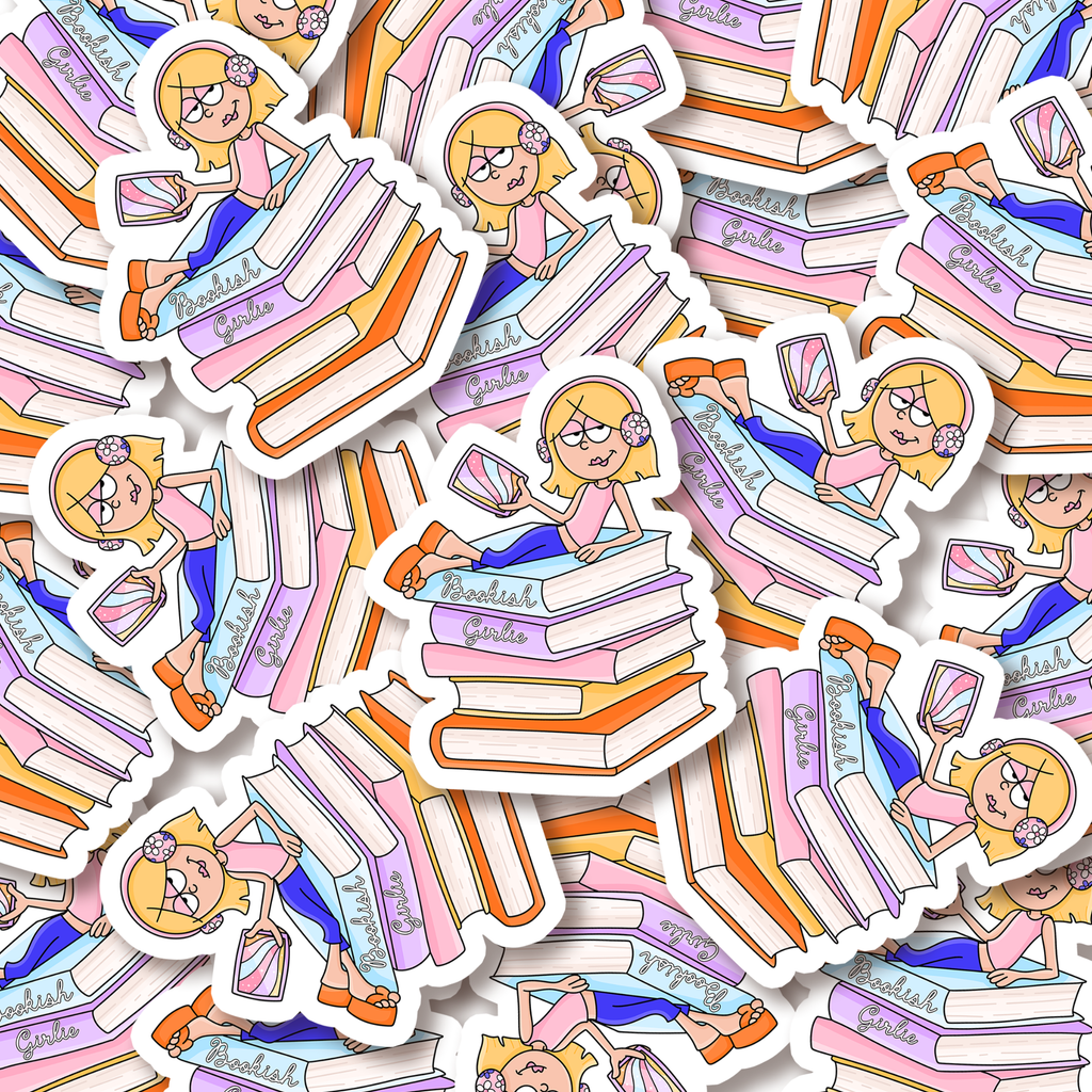Bookish Girlie Sticker, Nostalgic Sticker, Book Theme Sticke