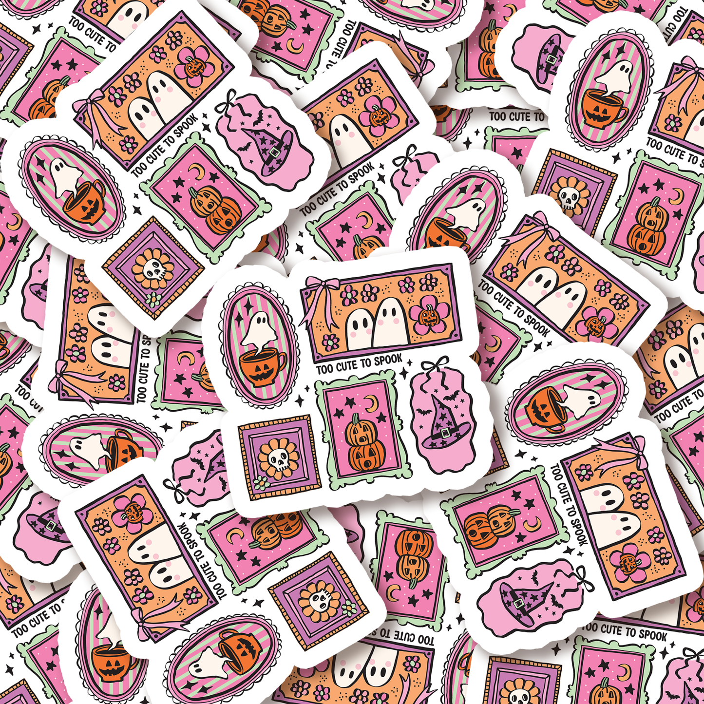 Halloween Stamp Sticker, Cute Halloween Stickers, Witch Stam