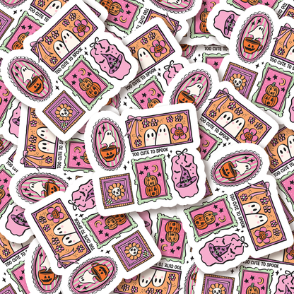 Halloween Stamp Sticker, Cute Halloween Stickers, Witch Stam