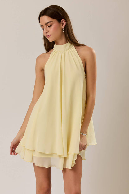 Butter Yellow Ruffle Dress