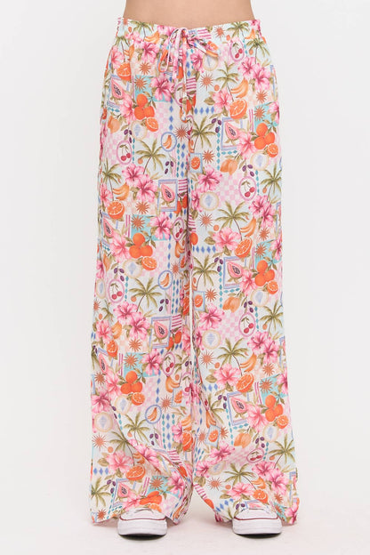 Fruits & Florals Wide Leg Pants