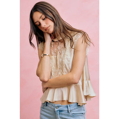 Satin Lace Top