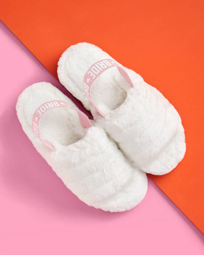 White Bride Fur Slippers