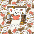 Bookish Fall Sticker, Ghost Sticker, Fall Reading Stickers