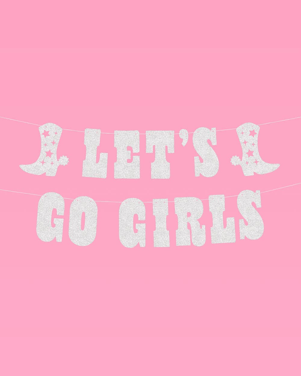 Rodeo Let's Go Girls Glitter Banner