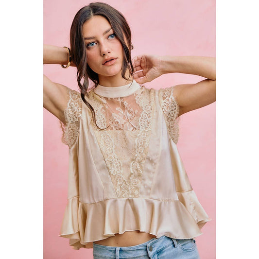 Satin Lace Top