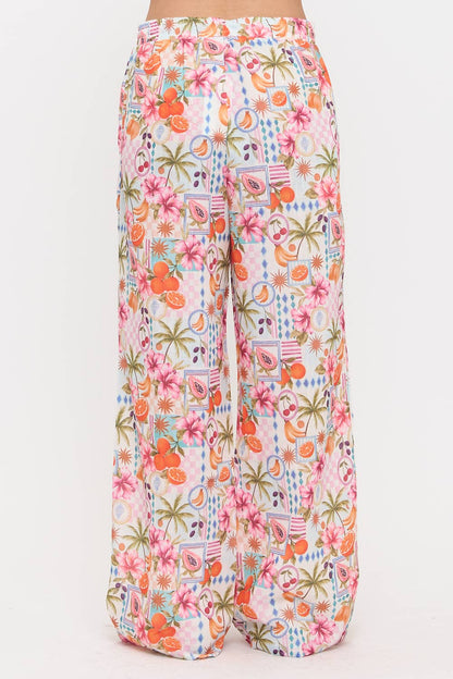 Fruits & Florals Wide Leg Pants