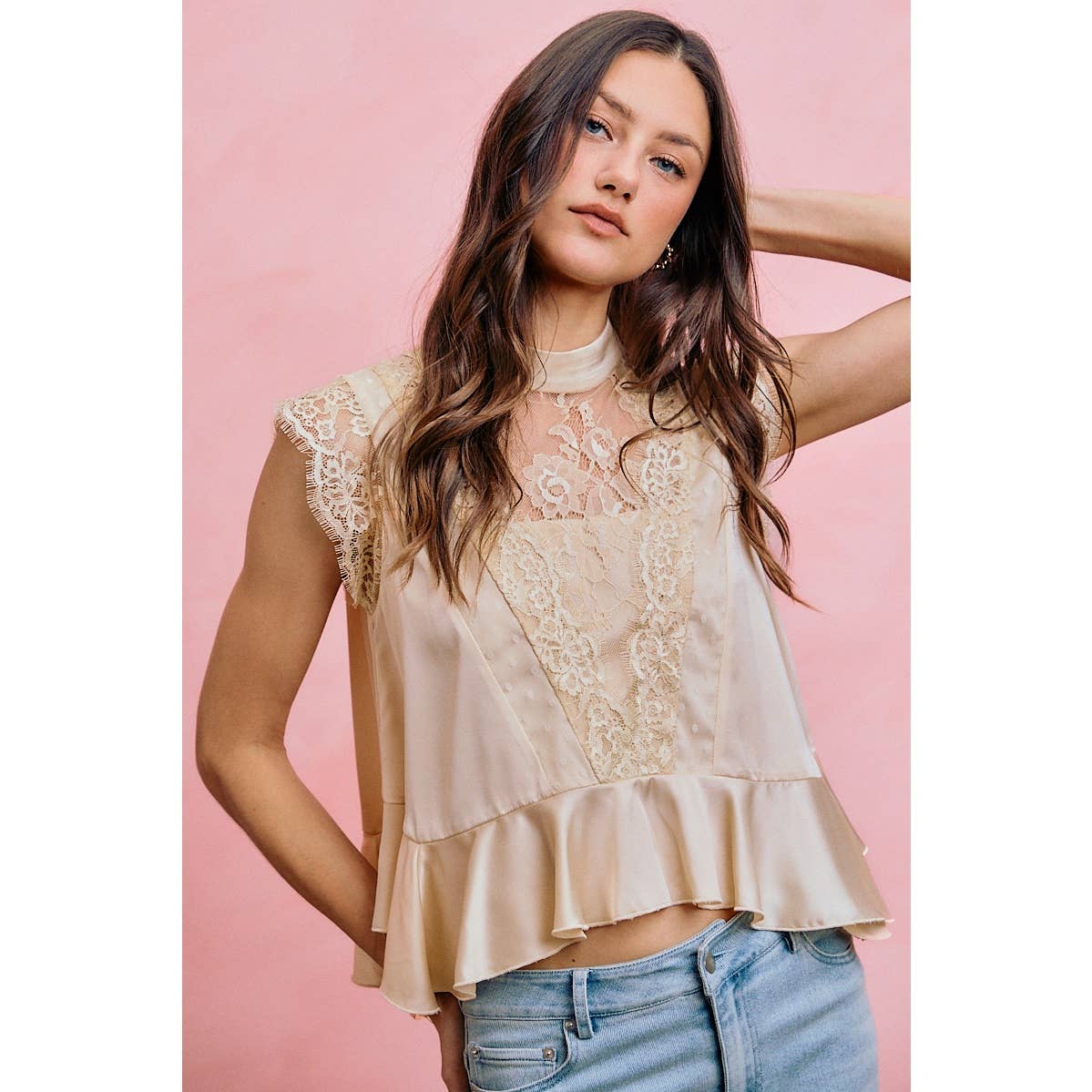 Satin Lace Top