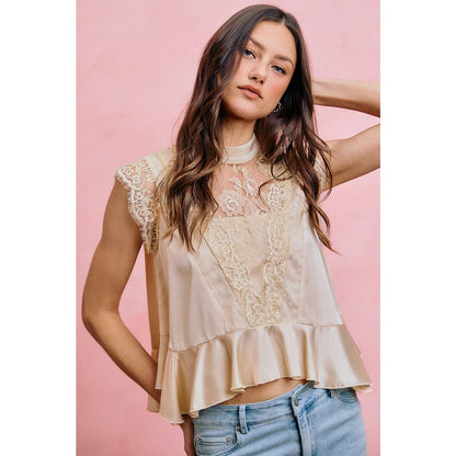 Satin Lace Top