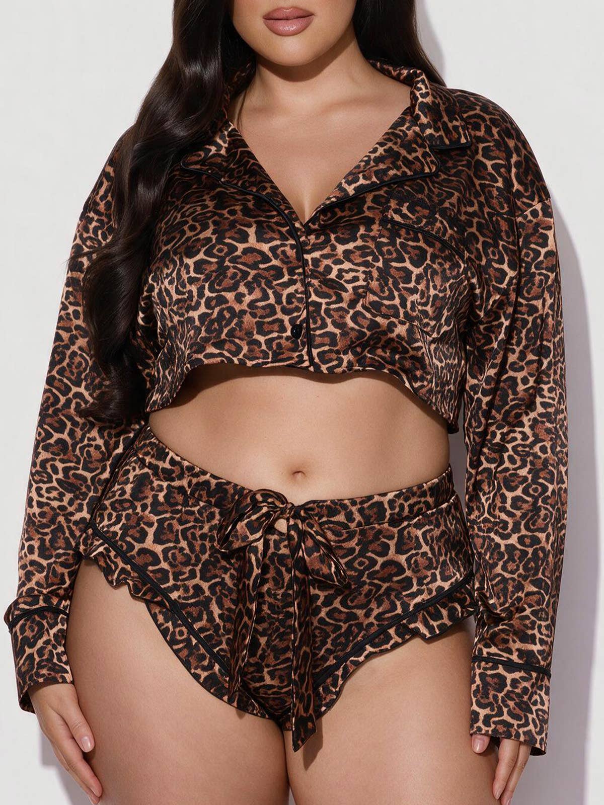 Leopard and Lace Sleep Set