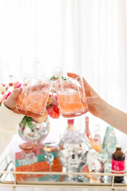 Pink Bows Cocktail Glass