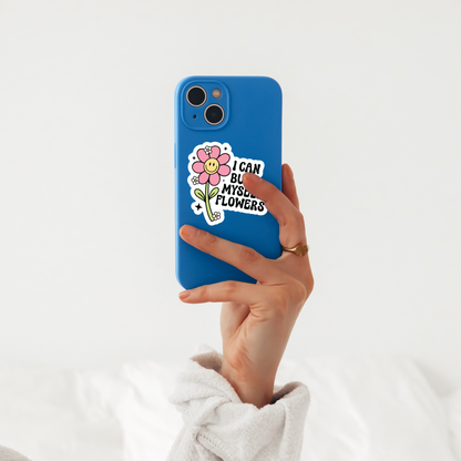 Cute Retro Flower Feminism Die Cut Sticker, Waterproof Stick