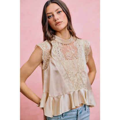 Satin Lace Top