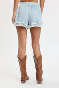 Blue Ruffle SHORTS