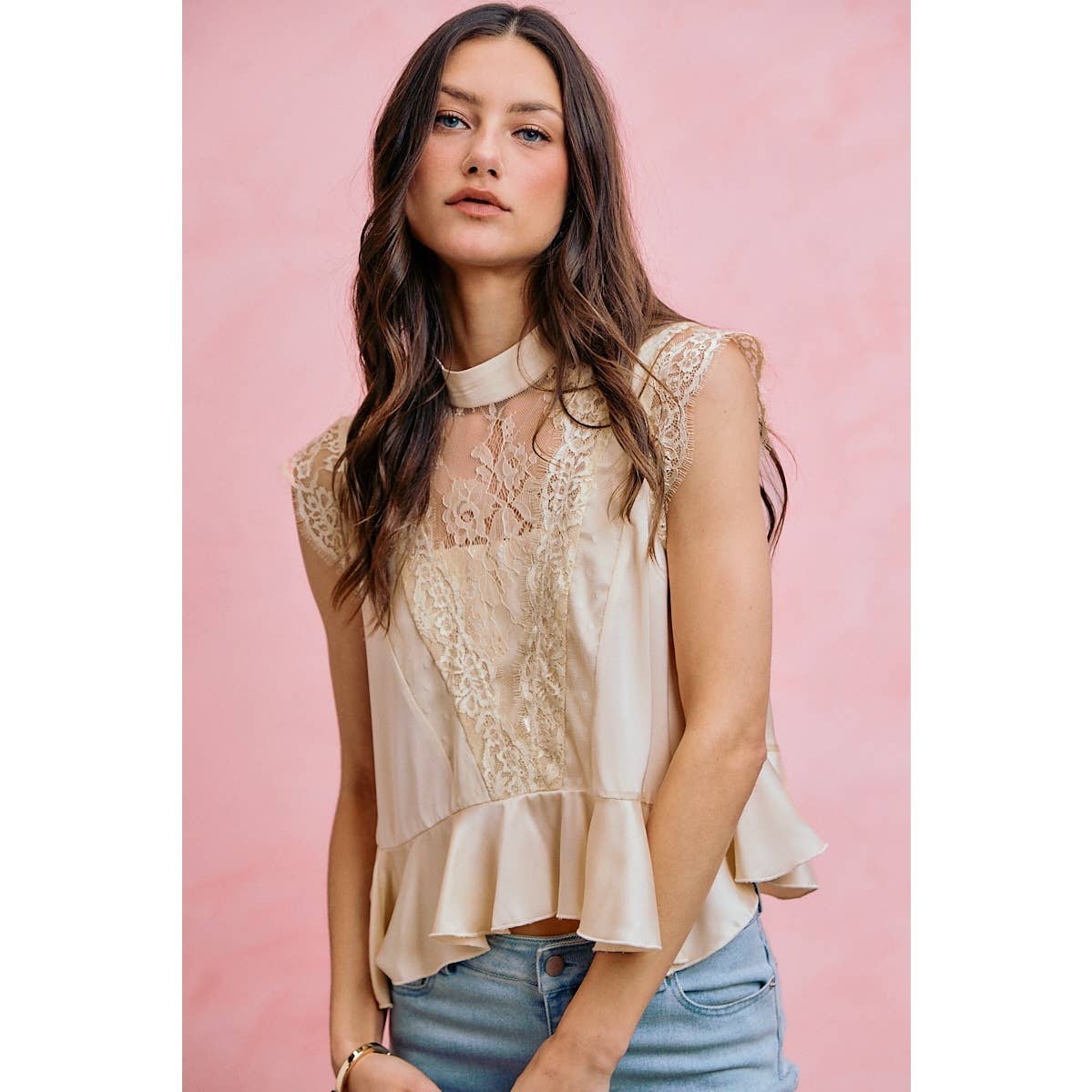 Satin Lace Top